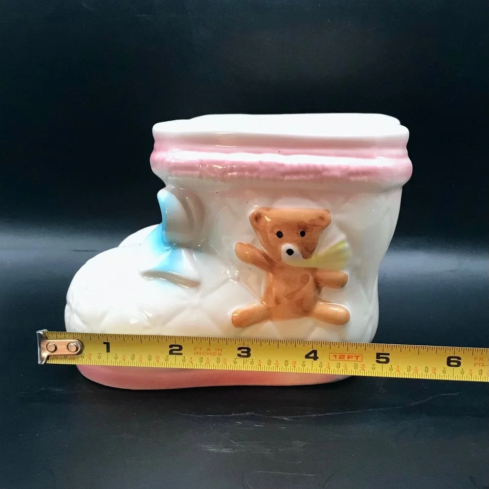 Vintage Nancy Pew Baby Booties Ceramic Planter Nursery Cottagecore Kitschy MCM